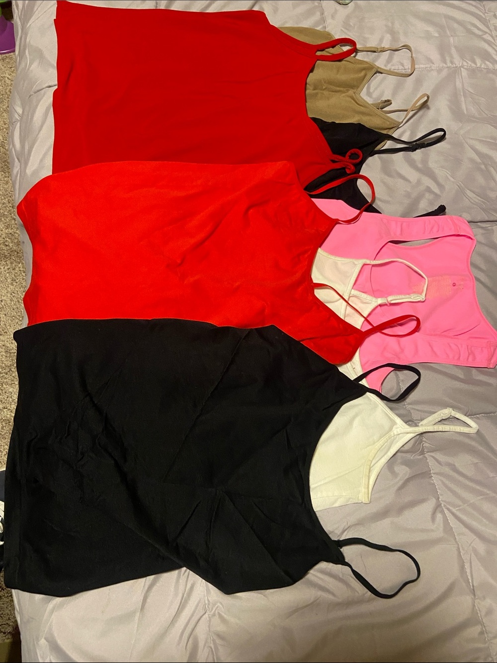 Source Unknown Women's Spaghetti Strap Camisoles - Red, Black, Pink, White, Tan-